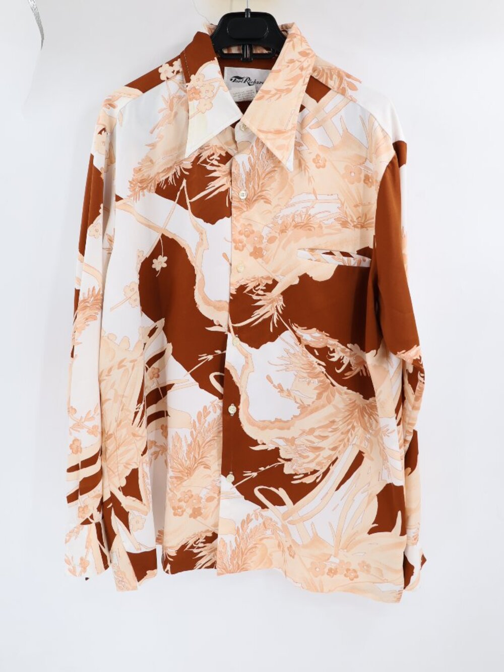 Vtg 60s 70s Tori Richard Hawaiian Shirt Mens XL Floral Button Up Long Sleeve